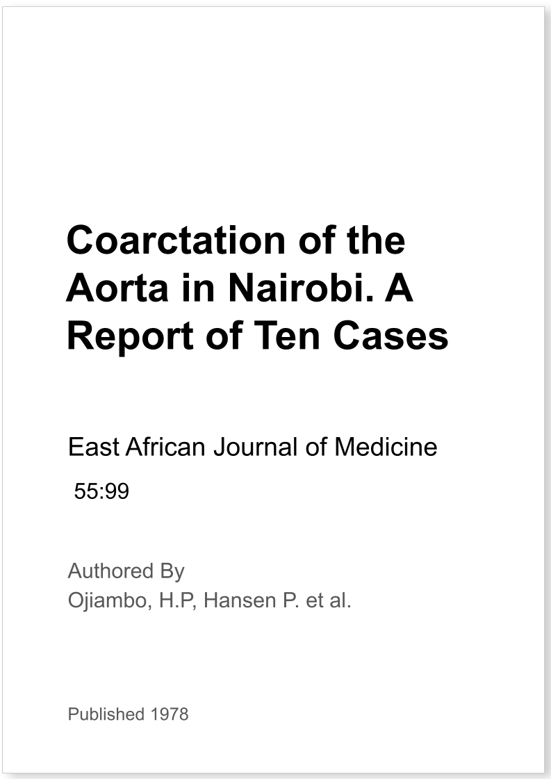 Coarctation of the Aorta in Nairobi. A Report of Ten Cases