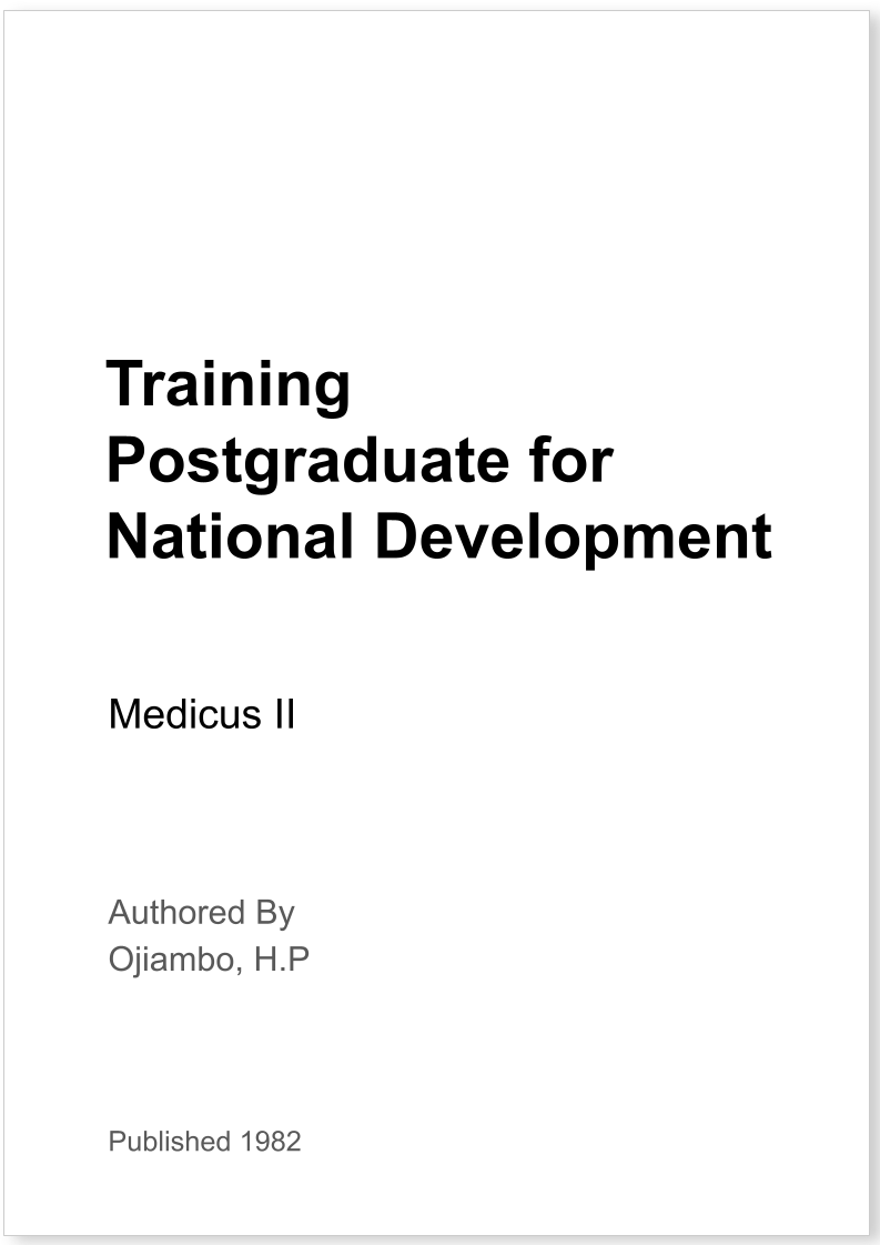 Training Postgraduate for National Development