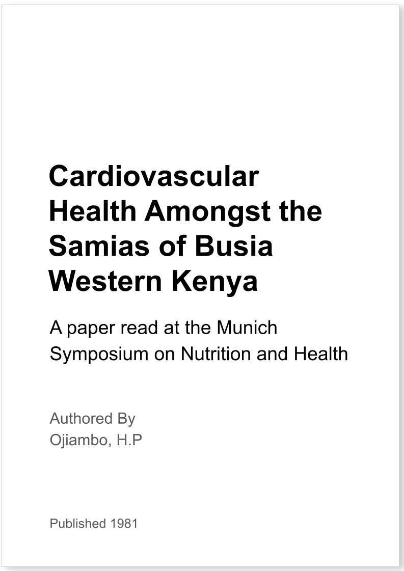 Cardiovascular Health Amongst the Samias of Busia Western Kenya