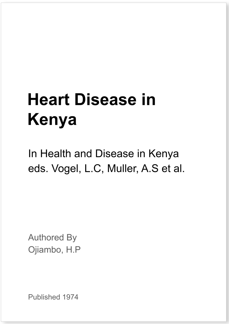 Heart Disease in Kenya