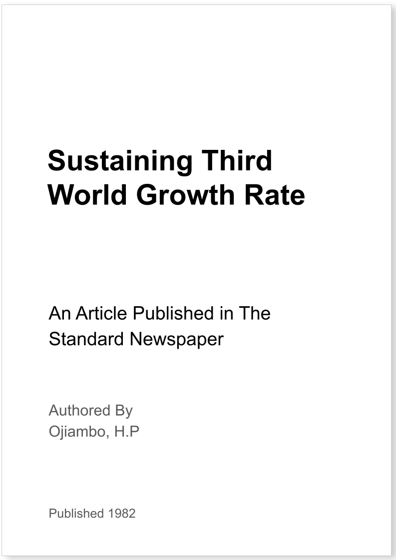 Sustaining Third World Growth Rate