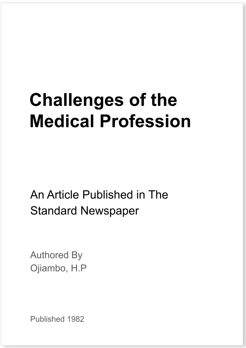 Challenges of the Medical Profession