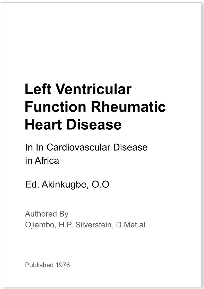 Left Ventricular Function Rheumatic Heart Disease