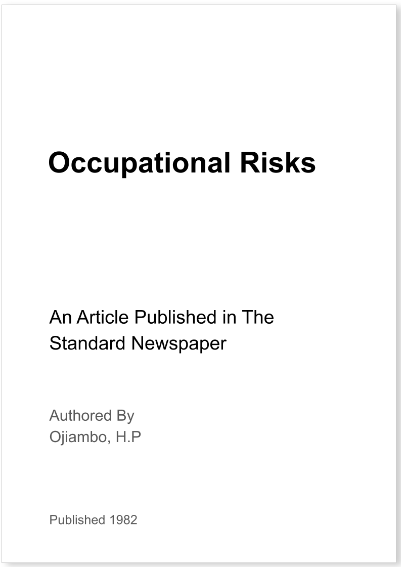 Occupational Risks
