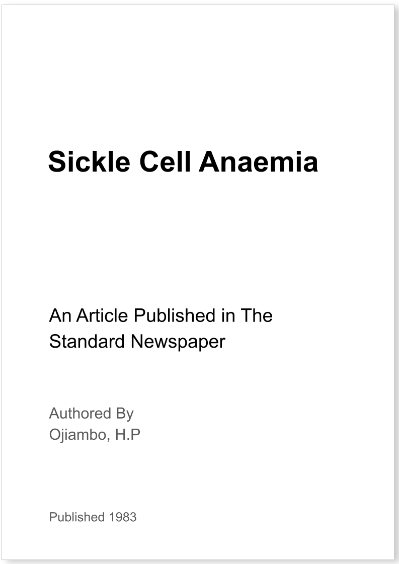 Sickle Cell Anaemia