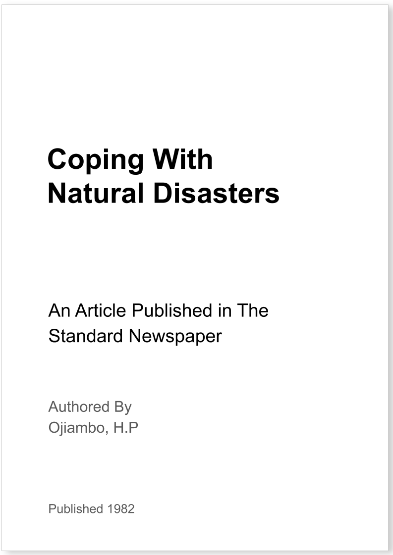 Coping With Natural Disasters