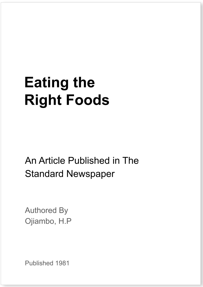 Eating the Right Foods