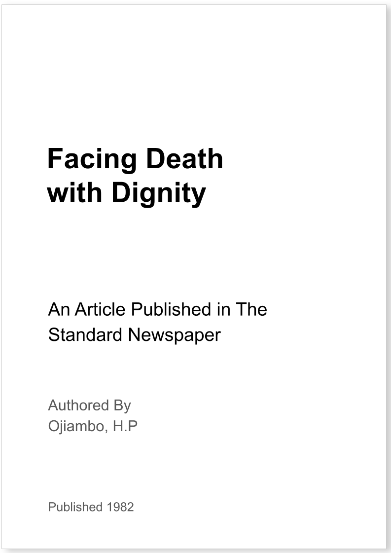 Facing Death with Dignity