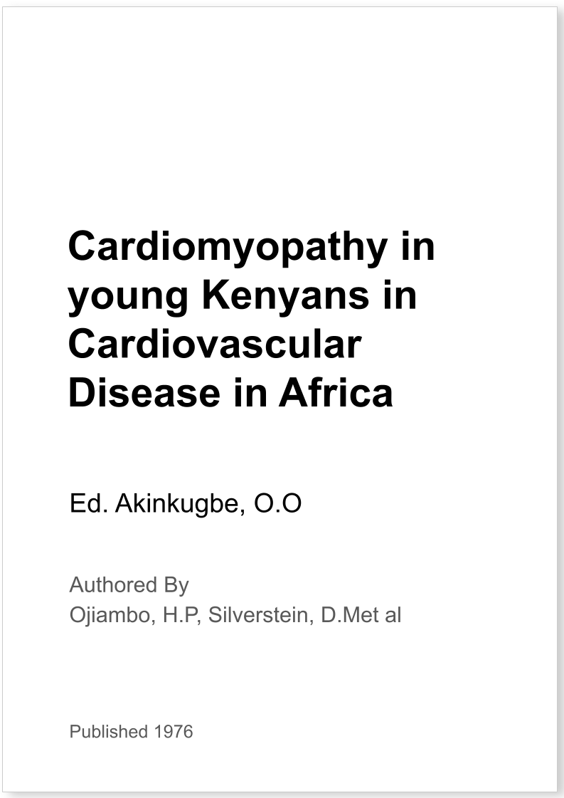 Cardiomyopathy in young Kenyans in Cardiovascular Disease in Africa