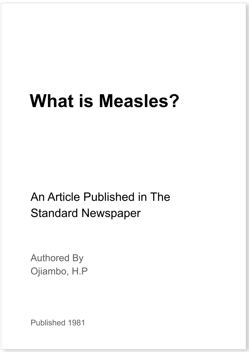 What is Measles?