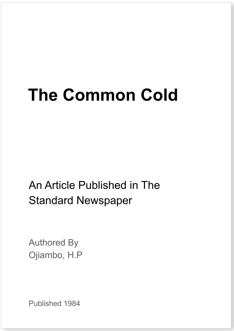 The Common Cold
