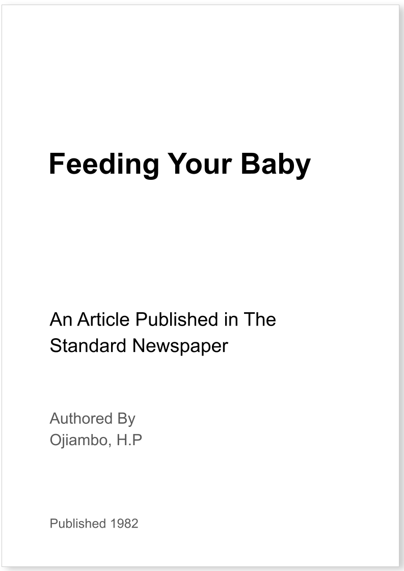 Feeding Your Baby