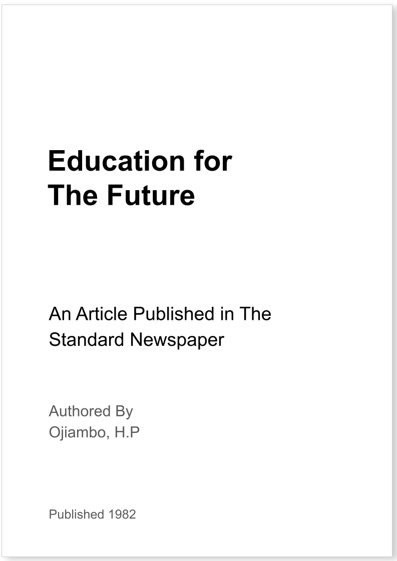 Education for The Future