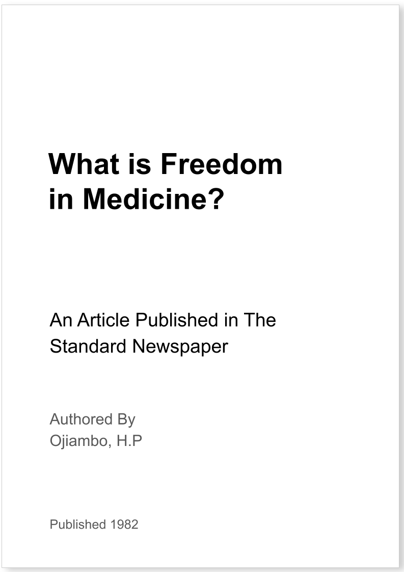 What is Freedom in Medicine?