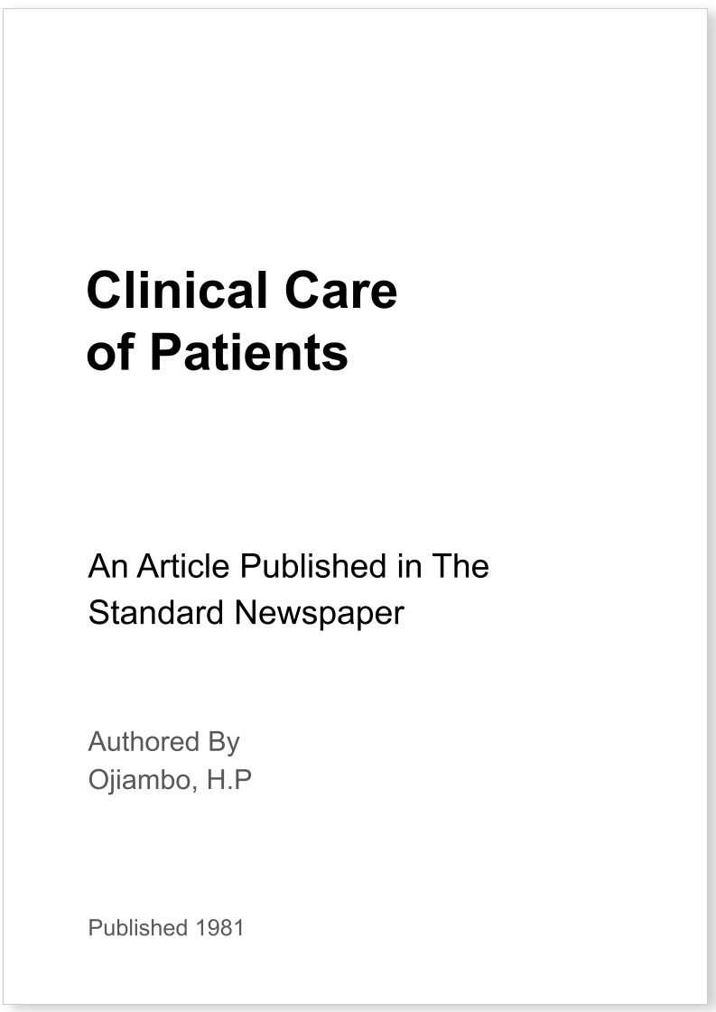 Clinical Care of Patients