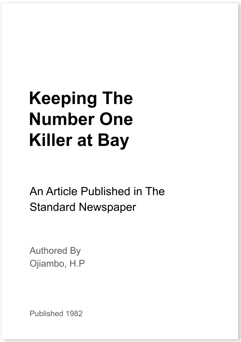 Keeping The Number One Killer at Bay